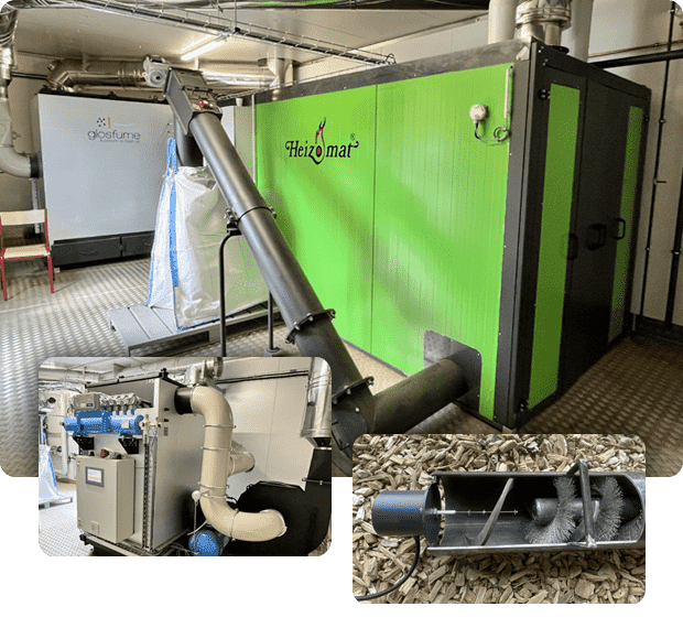 solution chaudière heizomat filtrage fumées